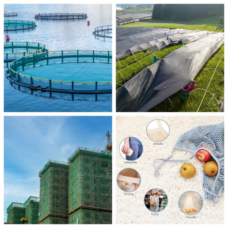 Various warp knitted products: fishing net, sun shading net, safety sports net, 3D mesh, jacquard shoe upper fabric